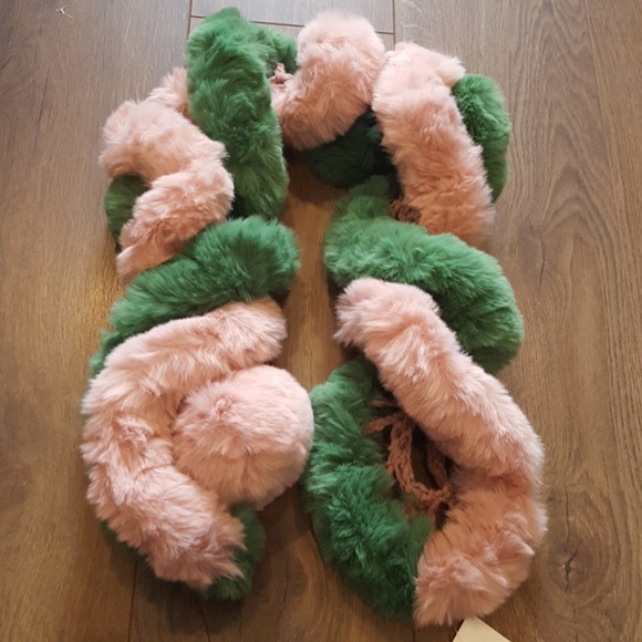 Pink and Green scarf - Picture 4 of 5